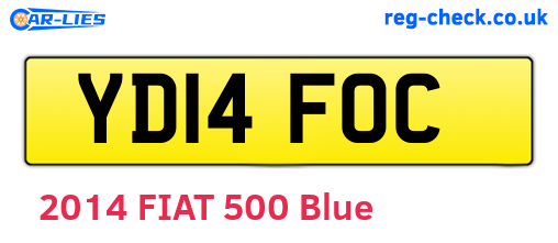 YD14FOC are the vehicle registration plates.