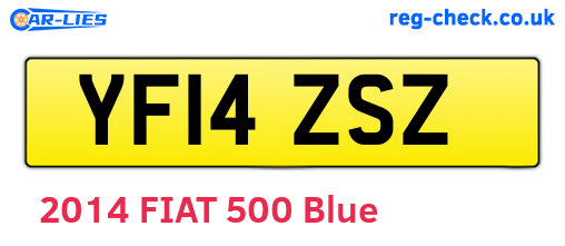 YF14ZSZ are the vehicle registration plates.