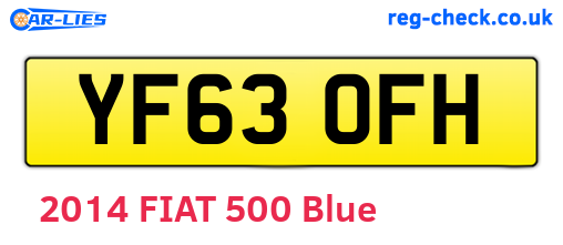 YF63OFH are the vehicle registration plates.