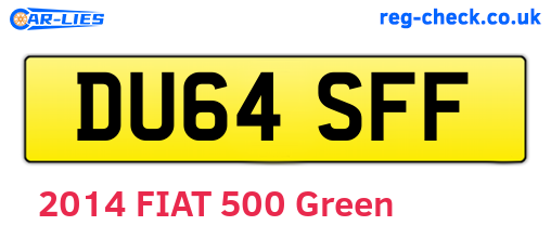DU64SFF are the vehicle registration plates.