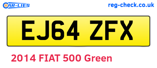 EJ64ZFX are the vehicle registration plates.