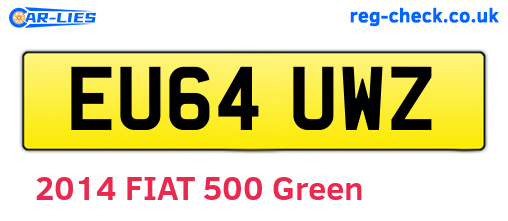 EU64UWZ are the vehicle registration plates.