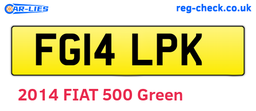 FG14LPK are the vehicle registration plates.