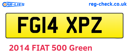 FG14XPZ are the vehicle registration plates.