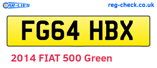 FG64HBX are the vehicle registration plates.