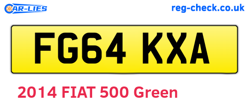 FG64KXA are the vehicle registration plates.