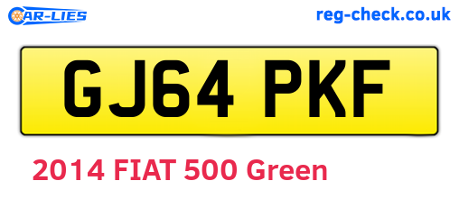 GJ64PKF are the vehicle registration plates.