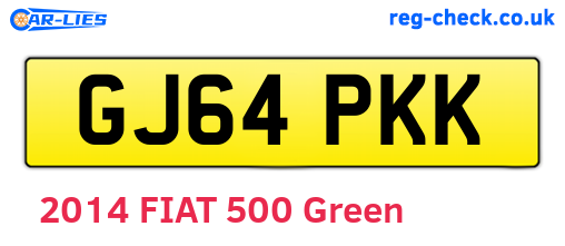 GJ64PKK are the vehicle registration plates.