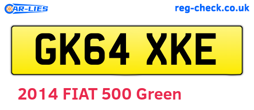 GK64XKE are the vehicle registration plates.