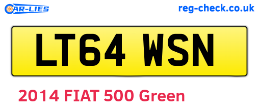 LT64WSN are the vehicle registration plates.