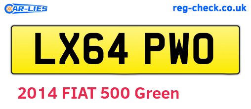 LX64PWO are the vehicle registration plates.