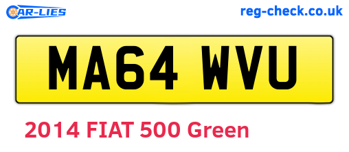 MA64WVU are the vehicle registration plates.