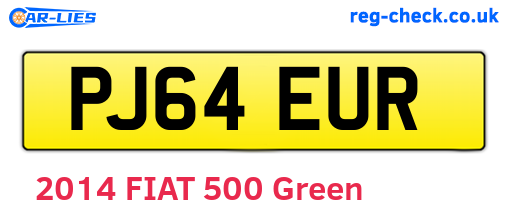PJ64EUR are the vehicle registration plates.