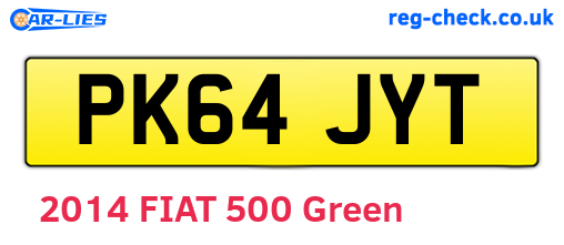 PK64JYT are the vehicle registration plates.
