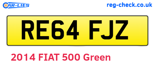 RE64FJZ are the vehicle registration plates.