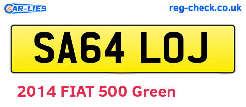SA64LOJ are the vehicle registration plates.