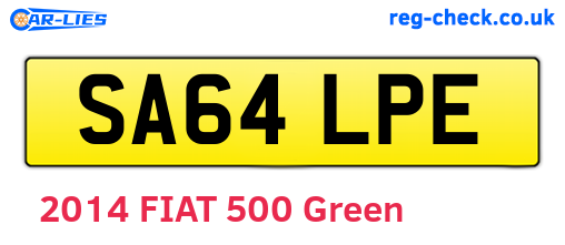 SA64LPE are the vehicle registration plates.