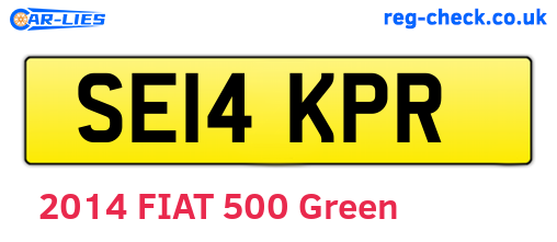 SE14KPR are the vehicle registration plates.