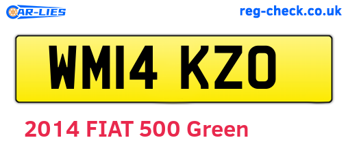 WM14KZO are the vehicle registration plates.