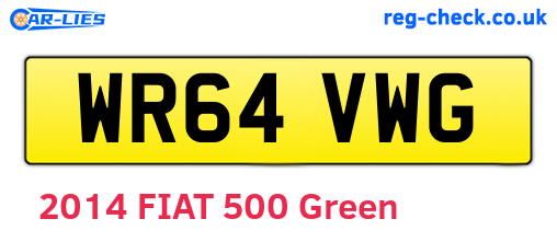 WR64VWG are the vehicle registration plates.