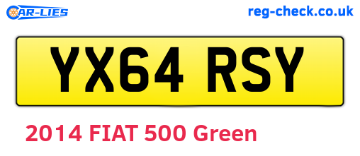 YX64RSY are the vehicle registration plates.