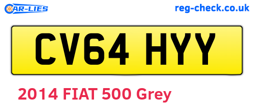 CV64HYY are the vehicle registration plates.