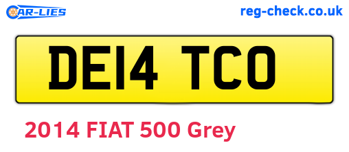 DE14TCO are the vehicle registration plates.