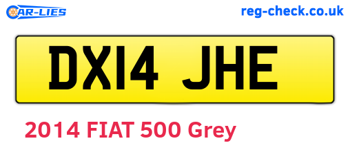 DX14JHE are the vehicle registration plates.
