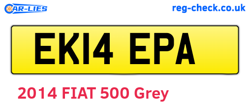 EK14EPA are the vehicle registration plates.