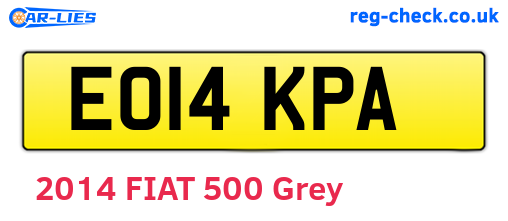 EO14KPA are the vehicle registration plates.