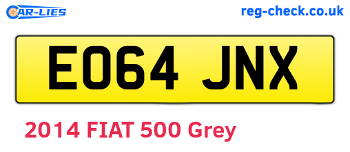 EO64JNX are the vehicle registration plates.