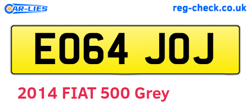 EO64JOJ are the vehicle registration plates.