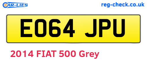 EO64JPU are the vehicle registration plates.