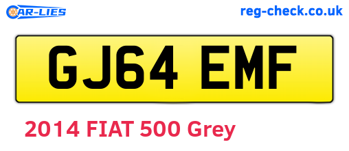 GJ64EMF are the vehicle registration plates.