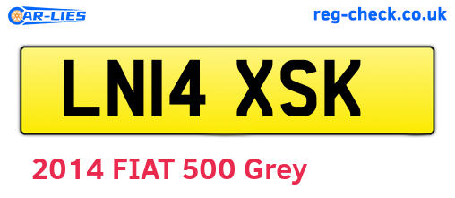 LN14XSK are the vehicle registration plates.