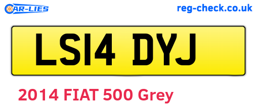 LS14DYJ are the vehicle registration plates.