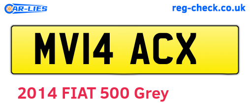 MV14ACX are the vehicle registration plates.
