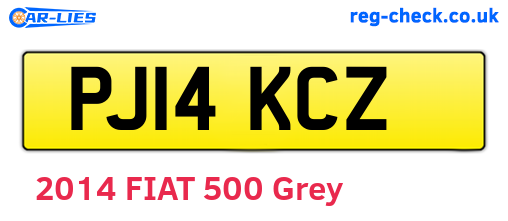 PJ14KCZ are the vehicle registration plates.