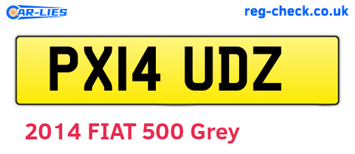 PX14UDZ are the vehicle registration plates.
