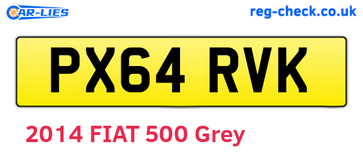 PX64RVK are the vehicle registration plates.