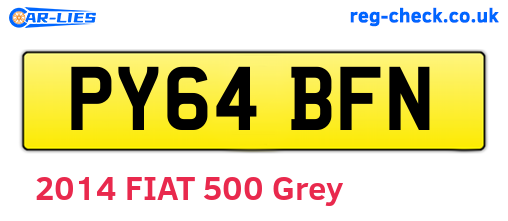 PY64BFN are the vehicle registration plates.