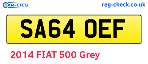 SA64OEF are the vehicle registration plates.