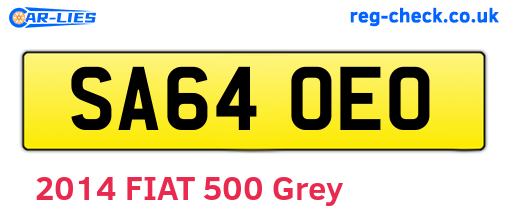SA64OEO are the vehicle registration plates.