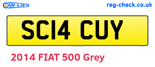 SC14CUY are the vehicle registration plates.