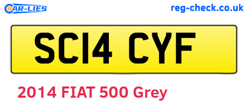SC14CYF are the vehicle registration plates.