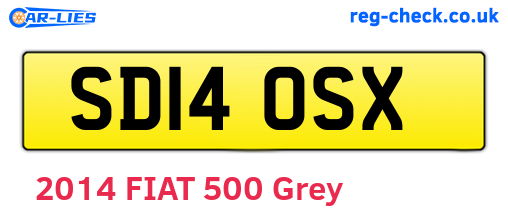 SD14OSX are the vehicle registration plates.