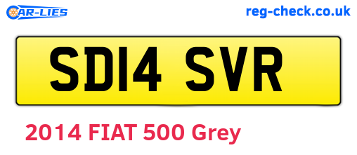 SD14SVR are the vehicle registration plates.