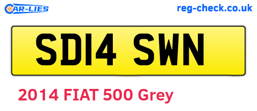 SD14SWN are the vehicle registration plates.