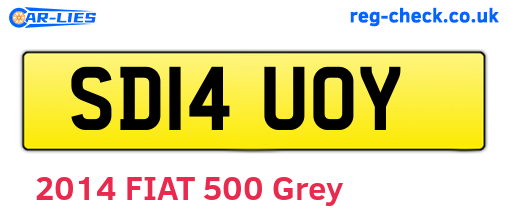 SD14UOY are the vehicle registration plates.