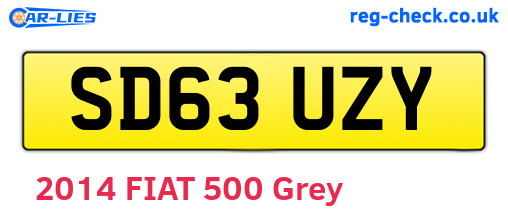 SD63UZY are the vehicle registration plates.